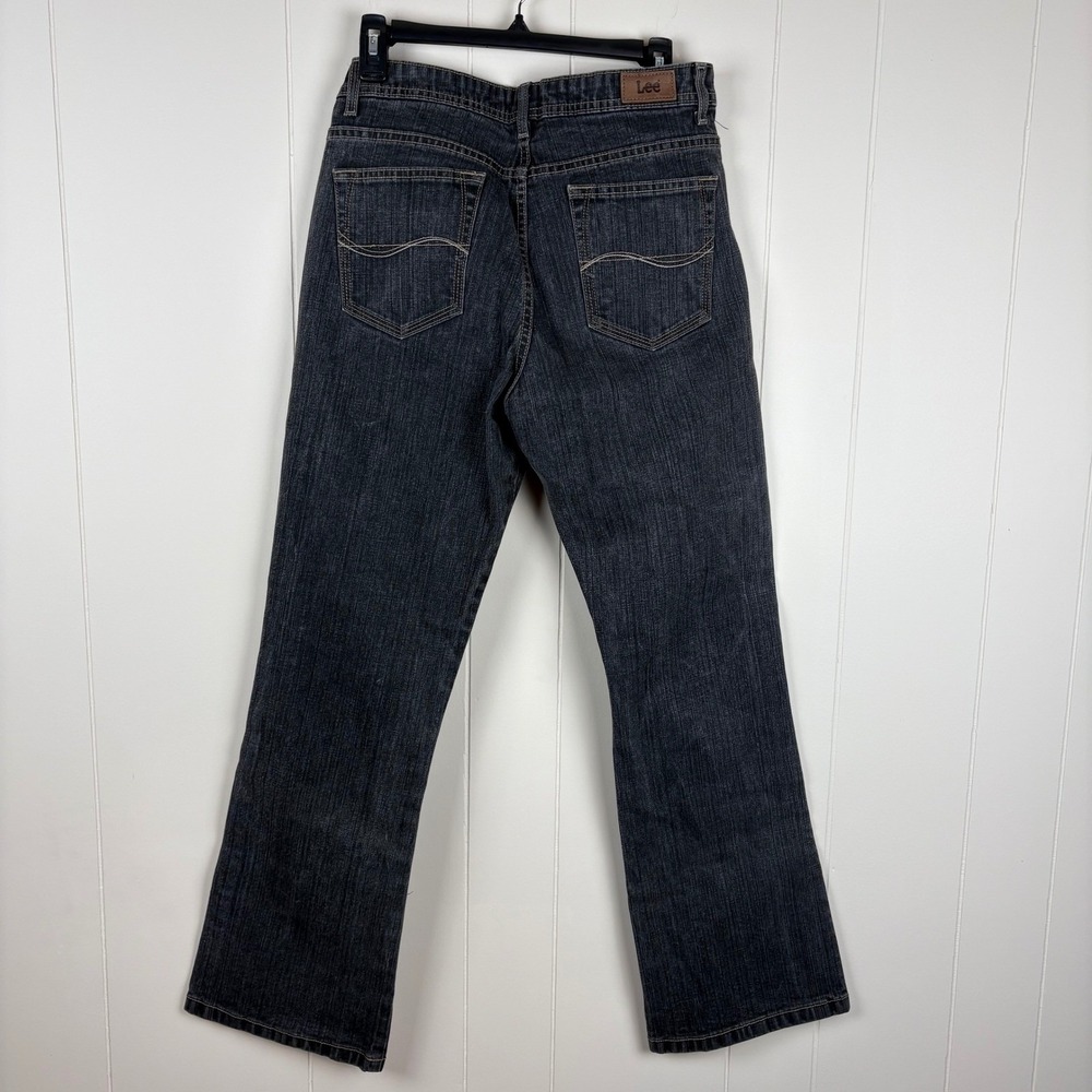 Lee Womens 12M Midrise Bootcut Jeans Dark Blue Stretch Denim 5 Pocket Pants